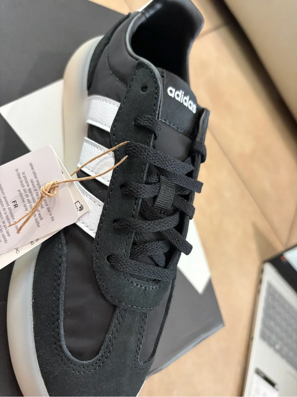 adidas Barreda Decode J Black with White Stripes Sneakers